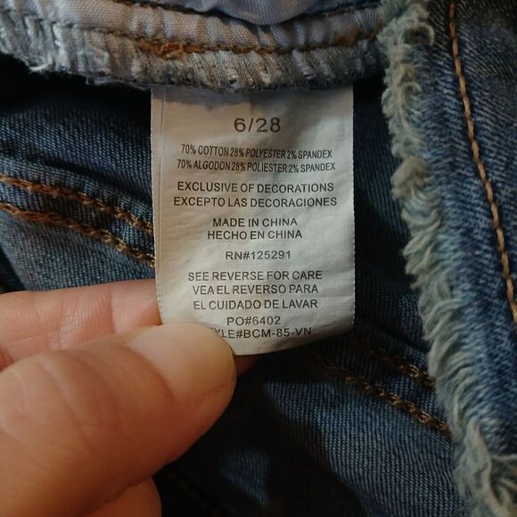 Bebe Wide Leg Frayed Stretch Jeans - Picture 6 of 11